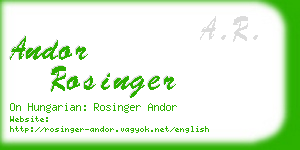 andor rosinger business card